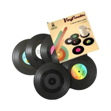 Imagem de Porta-copos De Silicone Antiderrapantes Com Design Retrô De Disco De V