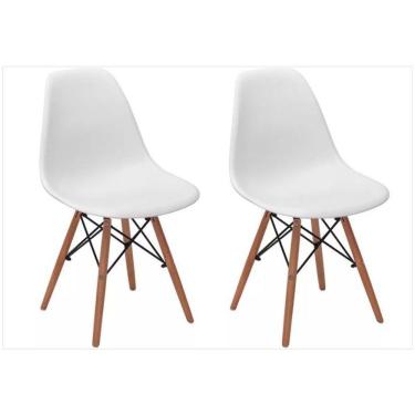 Imagem de Kit 02 Cadeiras Eiffel Charles Eames Abs Base De Madeira Dsw