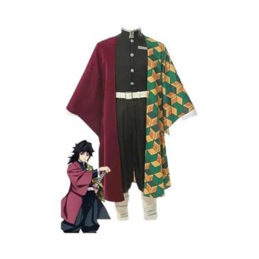 Imagem de Fantasia De Cosplay Anime Demon Slayer Tomioka Giyuu Para Crianças E A