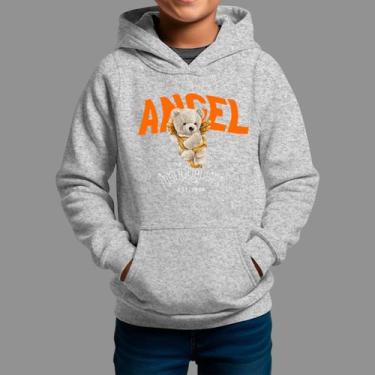 Imagem de Moletom Canguru Infanto Juvenil Algodão Moda De Rua Tecido Macio Angel
