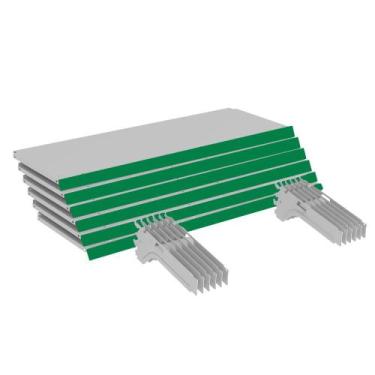 Imagem de Kit 6 Bandejas Gondola Ponta FIT 40 Branco 6X 30x78 Pe Verde - Amapá