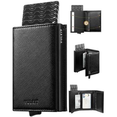 Imagem de Carteira VULKIT Pop up de couro magnético com bloqueio de RFID