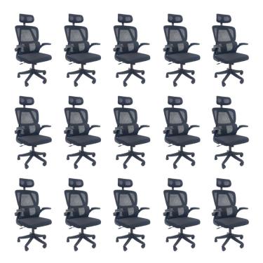 Imagem de Kit 15 Cadeiras De Escritório Oficial Legacy Preto