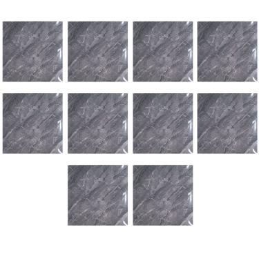 Imagem de Kit Placa Adesiva 3D Mármore Moderno Espuma de Polietileno PVC Autocolante Texturizado Cinza
