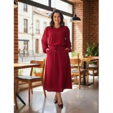 Imagem de Blusa E Saia Midi Conjunto Elegante Chic Evangelica Cristã - VALERIA A