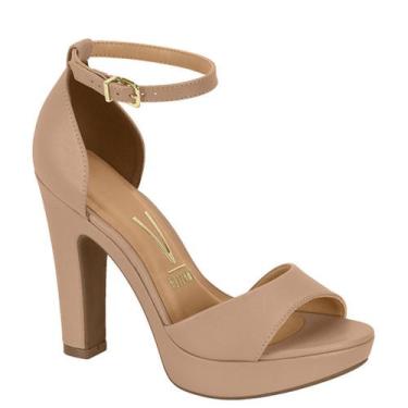 Imagem de Sandalia Feminina Vizzano Salto Grosso Meia Pata 6292117, Nude pelica,
