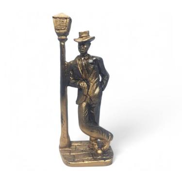 Imagem de Estátua Imagem Zé Pilintra Poste Simples Preto Dourado 16 cm