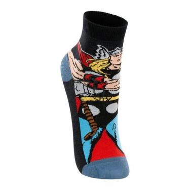 Imagem de Meia Infantil Menino Lupo 02451 Vingadores Thor, Amarelo, Preto, 30-36