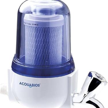 Imagem de Filtro Purificador POU 5" 1000-0010 para Cozinha em Carvão Block com Torneira Cromada Transparente Acquabios