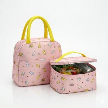 Imagem de Kit 2 Lancheira Térmica Reforçada Marmita Quente Frio Desenhos Bolsa T