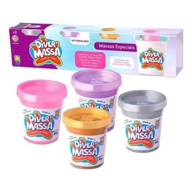 Imagem de Massinha kit 04 potinhos (perolado)- movebrinque - DIVER TOYS