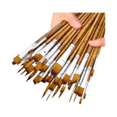 Imagem de Conjunto De Pincéis De Pintura Premium Para Artistas Com 12/48 Peças, 