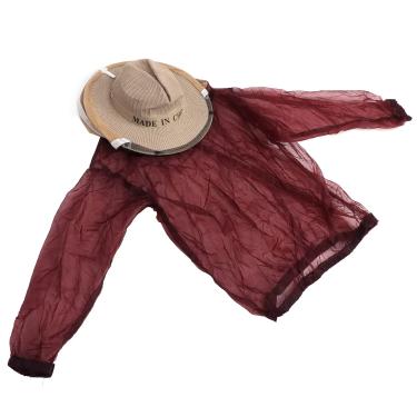 Imagem de Roupas de apicultura, jaqueta de apicultura leve e portátil dobrável com chapéu para apicultura para apicultor