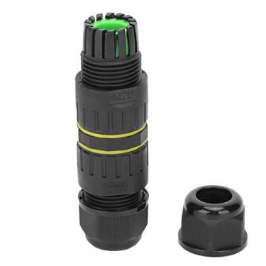 Imagem de Conector de cabo impermeável de 3 pinos conector de cabo impermeável IP68 conector à prova d'água 9-12 mm M20-3P retardador de chamas para juntas de cabos ao ar livre