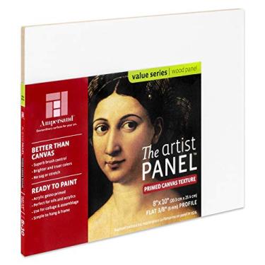 Imagem de Ampersand Art Supply Painel de pintura de arte Gesso de madeira: textura de tela, 1,9 cm de profundidade, 20,3 cm x 25,4 cm