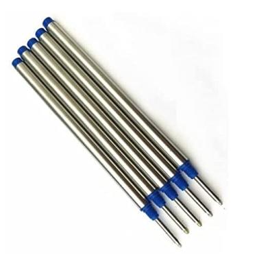 Imagem de 5 Cargas Compatível Com Caneta Montblanc Rollerball Refill Azul - Escrita Média