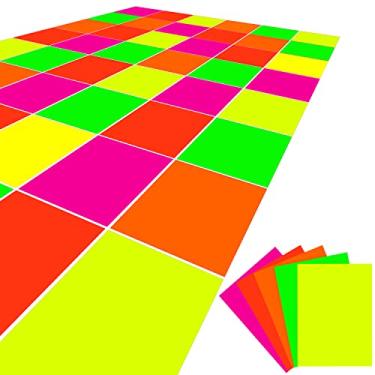 Imagem de Boao 40 folhas de papel neon que brilham no escuro suprimentos de festa 21 x 29 cm, decoração de jogos de pistas de dança, decoração de jogos UV reativo dupla face para festa de aniversário e