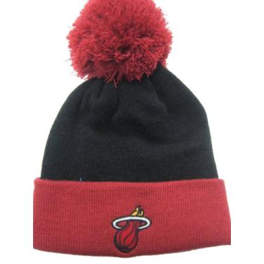 Imagem de Gorro de tricô Adidas Miami Heat preto/vermelho com punho