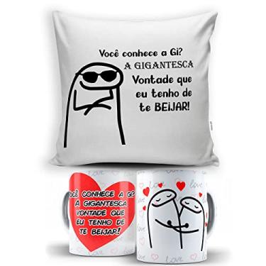Imagem de KIT Almofada + Caneca Flork Gigantesca Vontade de Te Beijar