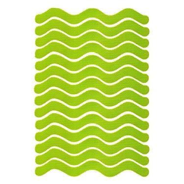 Imagem de SHENGANG 24 peças em forma de s tiras antiderrapantes tiras de segurança à prova d'água adesivos de chuveiro fita antiderrapante autoadesiva para banheira escadas piso, verde, 18x1,3 cm
