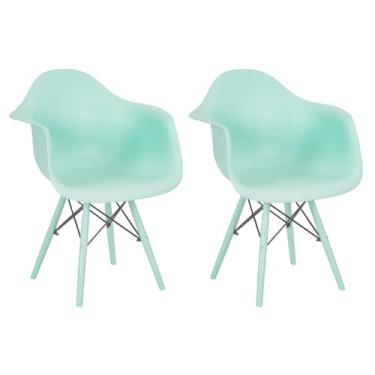 Imagem de Kit 2 Cadeiras Jantar Eames Eiffel Braço Azul Tiffany Color