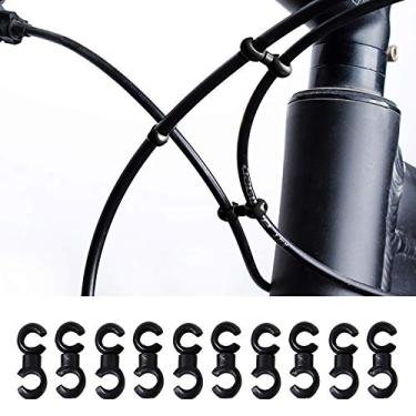 Imagem de VANICE Cabo de freio de bicicleta S estilo clipes guia de mangueira (preto)- 10 peças