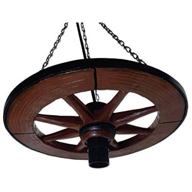 Imagem de Luminária pendente Roda de carroça rústico.