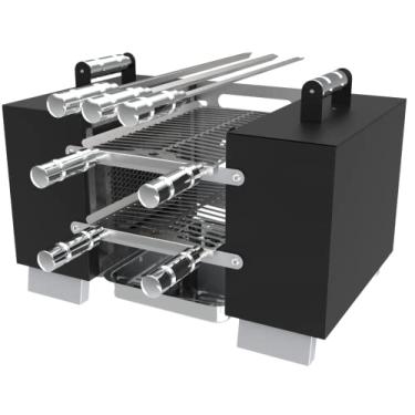 Imagem de Churrasqueira Para Apartamento Sem Fumaça 2 grelhas 3 espetos