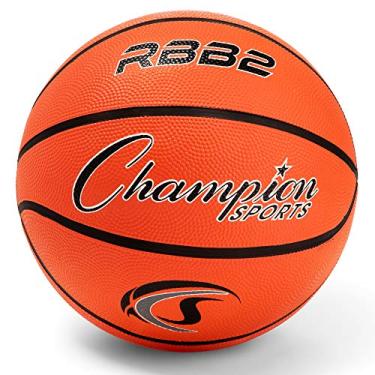 Imagem de Champion Sports - Bola de Basquete Júnior de Borracha, Resistente - Tamanho 5, Laranja