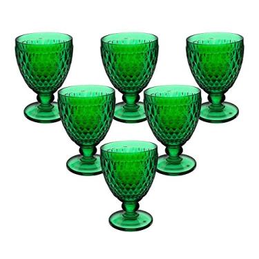 Imagem de Jogo de Taças para Vinho Dynasty de Vidro modelo Diamond Verde - 6 peças