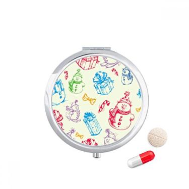 Imagem de Caixa de comprimidos para presente de boneco de neve de Natal, caixa de armazenamento de remédios