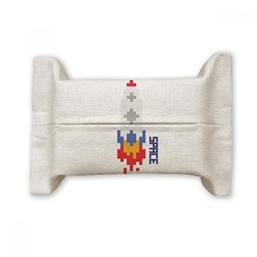 Imagem de Space Ship Rocket Fire Universe Pixel Capa de papel para lenços faciais Bolsa de linho de algodão