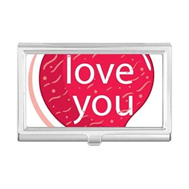 Imagem de Carteira de bolso com porta-cartões para dia dos namorados, coração rosa I Love