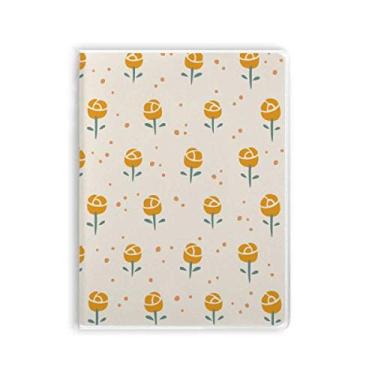 Imagem de Caderno de flores amarelas com estampa de rosas e capa macia