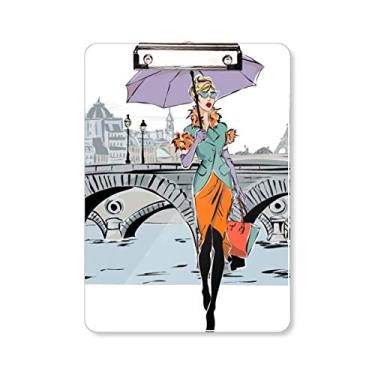 Imagem de Placa de apoio para prancheta Lady River Bridge France Mark A4