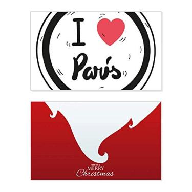 Imagem de I Love Paris Palavras Padrão Feriado Feliz Natal Cartão de Parabéns Mensagem de Letras de Natal