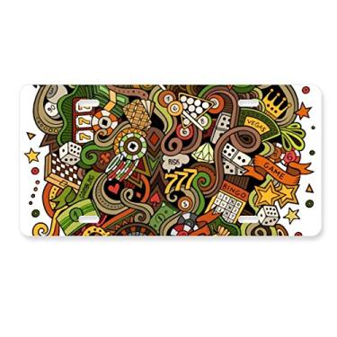 Imagem de DIYthinker Casino Bar Poker Card Chips Jackpot Ilustração Placa Decoração Aço Inoxidável Automóvel