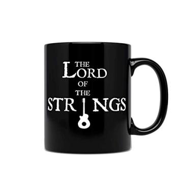 Imagem de Sunmead Senhor das Cordas - Presente para guitarrista - Café Chá 325 ml Copo Preto