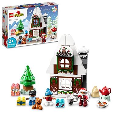 Imagem de LEGO DUPLO Santa's Gingerbread House 10976 Toy with Santa Claus Figure, Stocking Filler Gift Idea for Toddlers, Girls and Boys Age 2 Plus