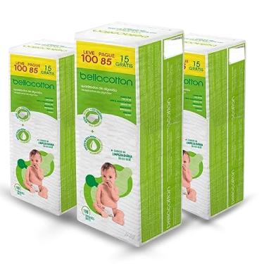 Imagem de Algodão Quadrado Bebê Bellacotton 300 Unidades
