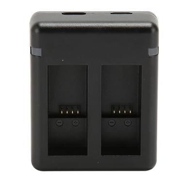 Imagem de Typc C carregador de bateria para câmera, carregador de bateria de câmera independente luzes indicadoras CC 2 em 1 slots de carregamento duplo canal para uso externo