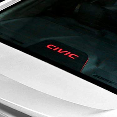 Imagem de JEYODA Adesivo de luz de freio alto Civic para placa de projeção acrílica decalque de placa de projeção superior adesivos para carro emblemas decorativos de montagem alta para Honda Civic (acrílico de camada dupla)