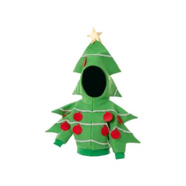 Imagem de Tachiuwa Fantasia de árvore de natal infantil, fantasia de cosplay com capuz, jaqueta de natal para lembrancinhas, feriado, festival, carnaval, XL