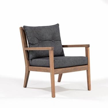 Imagem de Poltrona para Jardim em Madeira Maciça Riade Stain Castanho/Preto