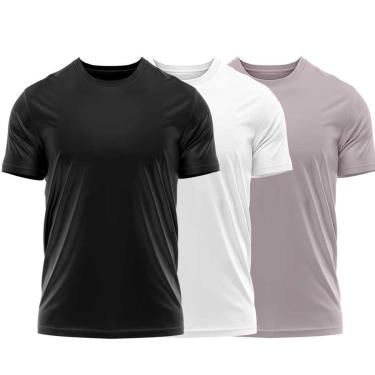 Imagem de Kit 3 Camisetas Dry Uv Masculina Blusa Camisa Fitness Academia Basica Lisa-Masculino