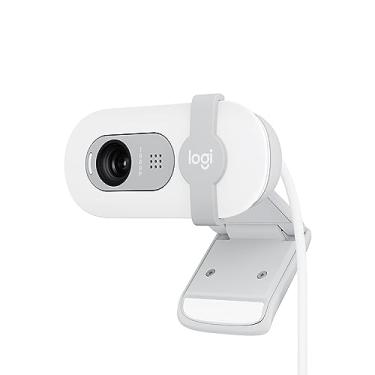 Imagem de Webcam Full HD Logitech Brio 100 com Microfone Integrado, Proteção de Privacidade, Correção Automática de Luz e Conexão USB-A - Branco