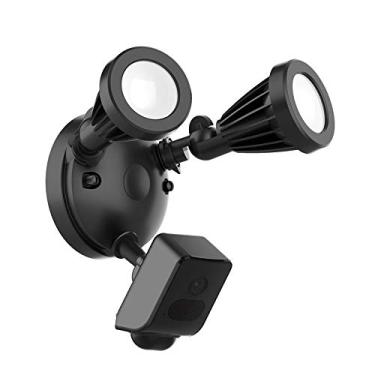 Imagem de 1080P 24W 2400lm Câmera Holofote AI Wireless WiFi Outdoor IP55 Smart Home Security System, Sensor de Movimento PIR, Streaming HD Live 2 Way Audio Sirene Alarme, Cloud Storage APP alarme Push (preto)