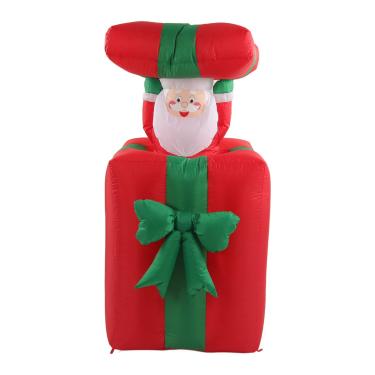 Imagem de Papai Noel Inflável Ao Ar Livre, Poliéster Embutido Com Luz LED Papai Noel Inflável para Jardim (Plugue dos EUA)