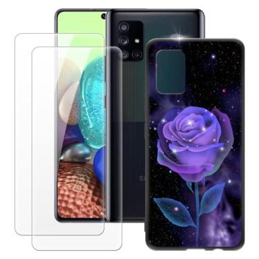Imagem de MILEGOO Capa para Samsung Galaxy A71 5G + 2 peças protetoras de tela de vidro temperado, capa ultrafina de silicone TPU macio à prova de choque para Samsung Galaxy A Quantum (6,7 polegadas) rosa