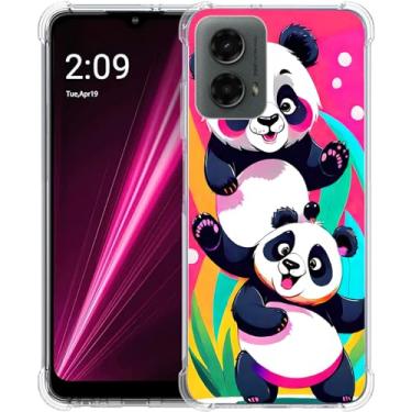 Imagem de Beaucov Capa para Motorola Moto G 5G 2024, urso panda rosa, proteção contra quedas, à prova de choque, capa protetora de corpo inteiro resistente a arranhões para Motorola Moto G 5G 2024/Moto G 5G 3ª
